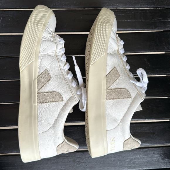 Veja White and Tan Sneakers - Picture 4 of 14